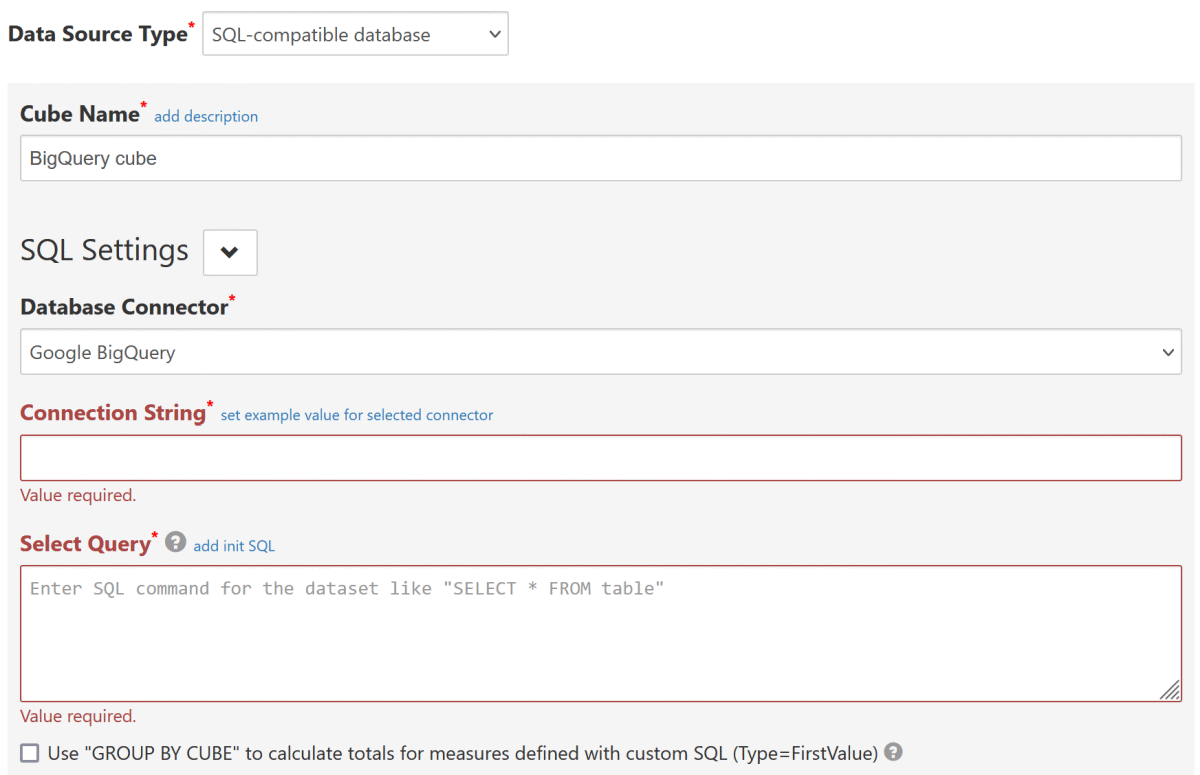 BigQuery connector setup