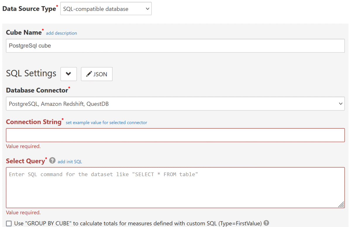 PostgreSql connector setup