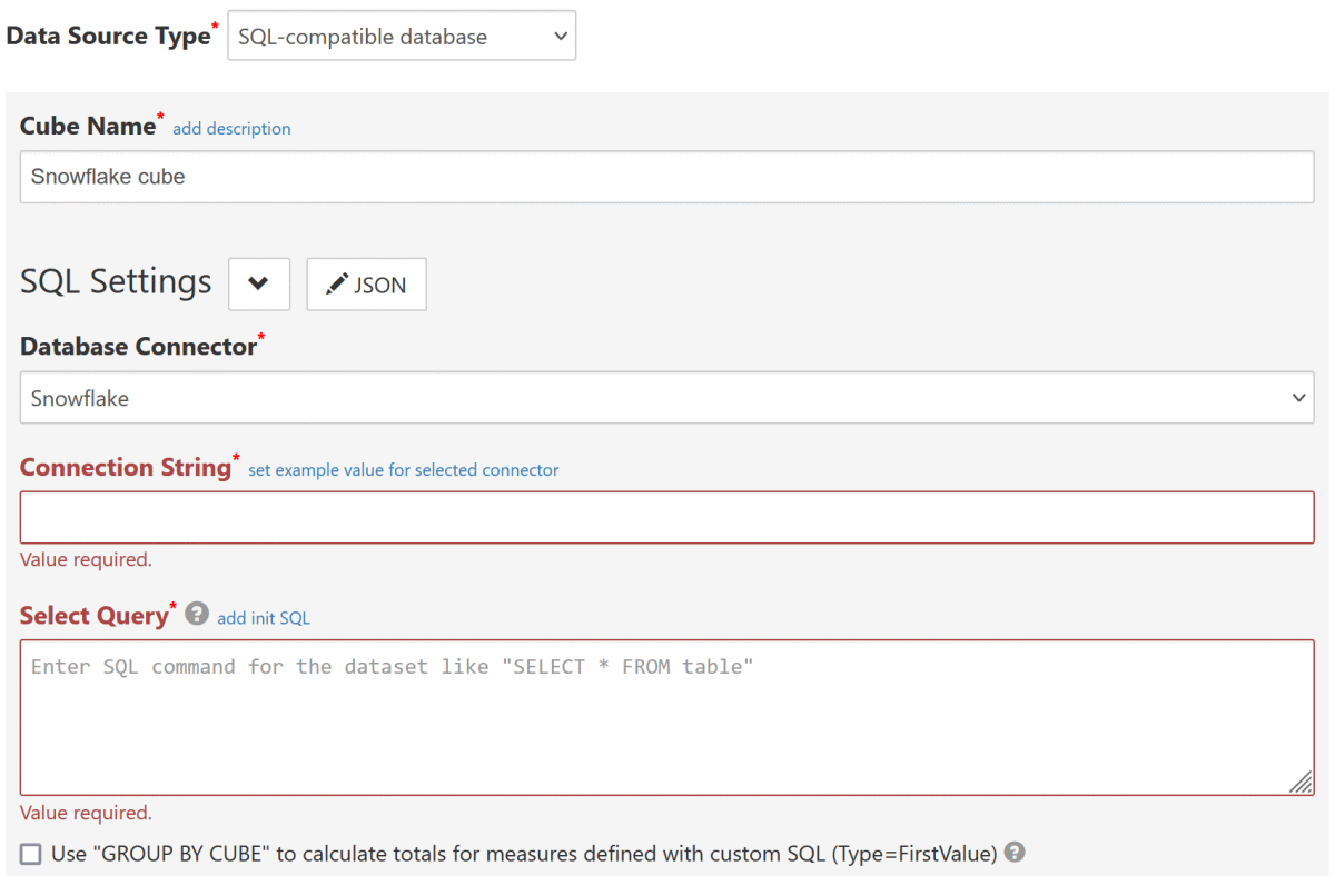 Snowflake connector setup