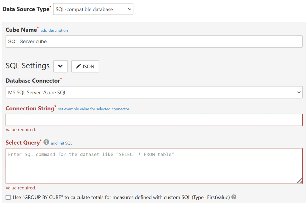 SQL Server connector setup